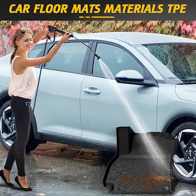 Floor Mats & Cargo Mat Custom Fit for KIA K4 2025 Accessories All-Weather TPE Car Mats and Anti-Slip Trunk Mat Fit for KIA K4 2025 1st 2nd Row & Trunk Liner Full Set, Set of 4 Mats Black