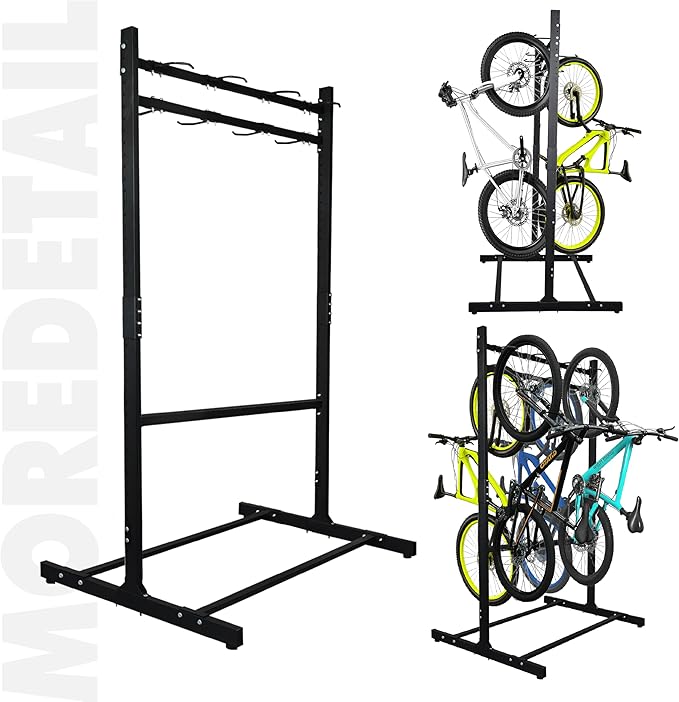 Freestanding 8 Bike Storage Rack for Garage, 2-Sided Bicycle Organizer, Hold Multiple Bicycles, Mountain Bikes, Road Bikes, Kids’ Bicycles and E-Bikes