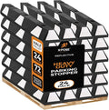 Xpose Safety 72" Heavy Duty Rubber Parking Stopper – Bulk Half Pallet 24 Pack Wheel Blocks for Garage, Driveway, or Ramp – Car Bumper Stop with White Reflective Strips – Removable Floor Mount