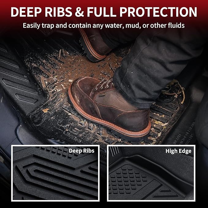 LASFIT Floor Mats & Cargo Mat Fit for Mazda CX5 2025-2017, Custom Fit TPE All Weather 2025 2024 2023 2022 2021 2020 2019 2018 2017 Floor Mats & Trunk Liner Full Set Car Mats for Mazda CX-5, Black