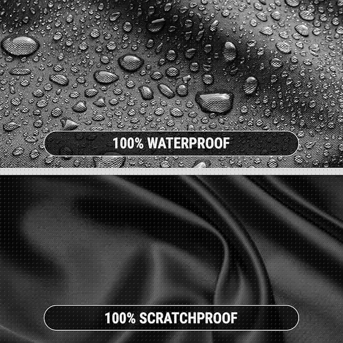 iCarCover Custom Car Cover for Pontiac Streamliner (1946-1952) Waterproof All-Weather Rain Snow UV Sun Protector Full Exterior Indoor Outdoor Car Cover (Stripe - Black/Red)