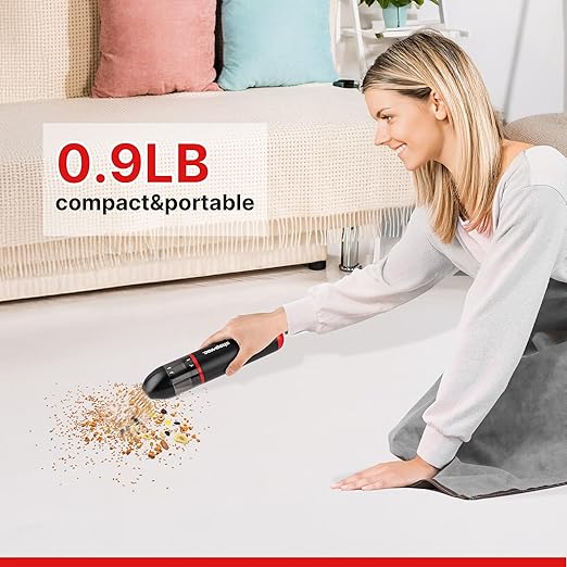 Shop-Vac Car Vacuum Cordless, 14000Pa 2-in-1 Blow/Suction Portable Air Duster, Mini Car Vacuum, Handheld & Lightweight with 6 Nozzles, Type-C Rechargeable for Auto/Home/Office