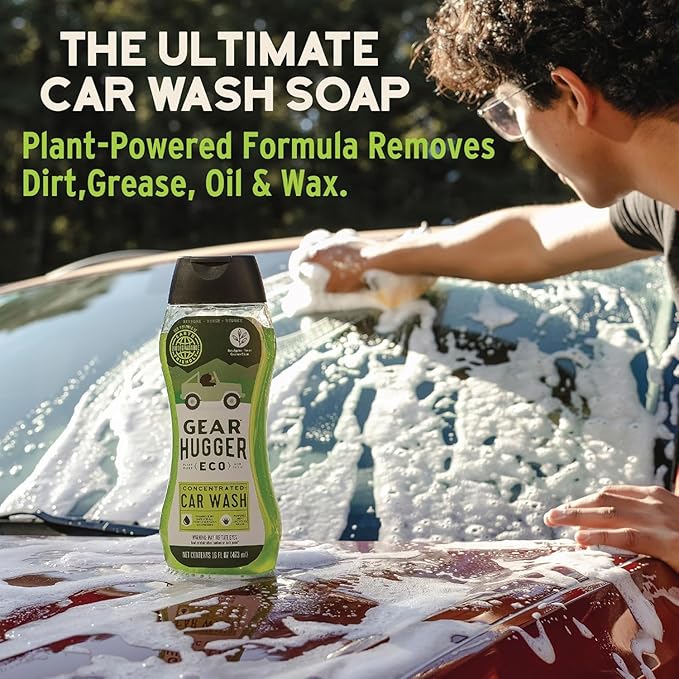 Car Wash Soap (16 oz, Pack of 2) – Eco-Friendly Car Cleaner, Biodegradable Car Wash with Natural Saponins & Eucalyptus – Safe Car Soap for All Vehicle Surfaces