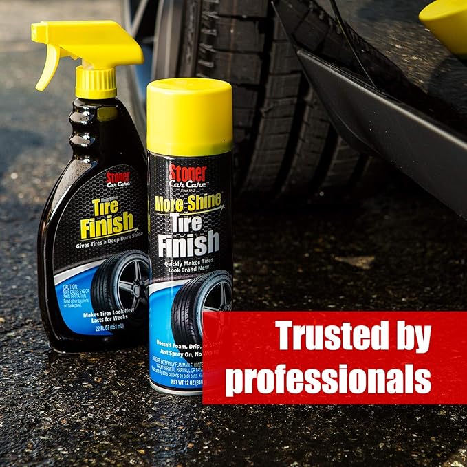 Stoner Car Care 91044 Original More Shine Tire Finish for Tire and Wheel Care Creates a Long-Lasting, Rain-Resistant Tire Shine, Makes Faded Tires Look New, Non-Greasy Formula, 12 Oz, Pack of 1