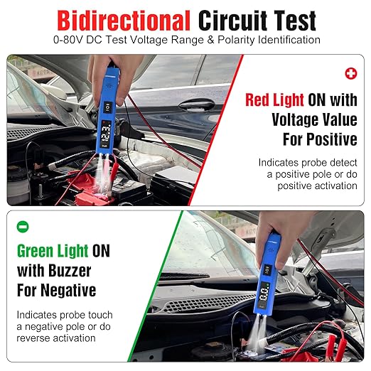 OBDResource Test Light Automotive, Power Circuit Probe Tester, 12V - 24V Car Fuse Tester with Test Light & LCD Display, Automotive Short Circuit Located and Component Activated, Overload Protection