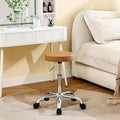 Rolling Massage Chair, Adjustable Hair Cutting Stool 19.5’’-26.6’’, Camel Brown Vanity Stool with Wheels (Camel Brown)