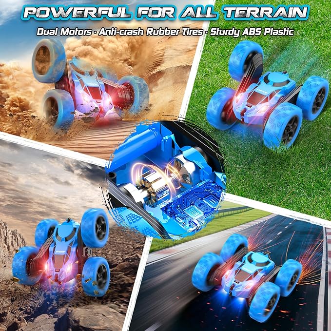 cosone Remote Control Car RC Cars for Kids Toys Rechargeable 360° Rotating 2.4Ghz RC Stunt Car for Kids Birthday Gift for 6 Years Old Boys Toys 6 7 8 9 10 Years Old Boy Gift Ideas