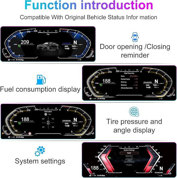 Speedometer Instrument for BMW E70 E71 2006-2013 CCC CIC，12.3 inch Linux System Original Car Information Display Digital Cluster Dashboard Screen