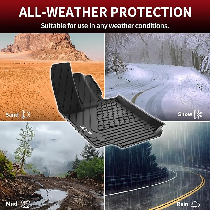 LASFIT Floor Mats&Trunk Mat for Lexus NX/ NX250/ NX350 2022-2025 (Not Fit for NX350h/ NX450h+), All Weather Car Mats TPE Floor Liners Accessories Front & Rear Rows & Cargo Liner, Black