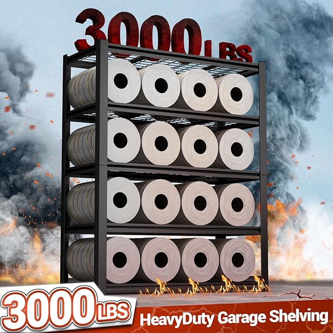 Garage Shelving,5-Tier Metal Storage Shelves,Metal Shelves for Garage Storage,Steel Shelving 24" D x 47" W x 72" H