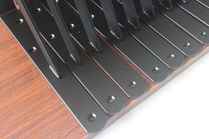 6 Pack L10 x H 8" Black Heavy Duty Shelf Brackets with Screws Metal Shelf Brackets Shelf Support Angle Brackets for Shelves L Brackets Heavy Duty Floating Shelf