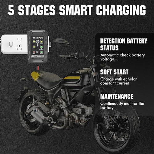 1.5-Amp Smart Car Battery Charger,6V and 12V Automotive Battery Charger Battery Maintainer,Trickle Charger,Float Charger for Cars,Motorcycle,ATV,AGM,Gel,Lithium and Deep Cycle Batteries