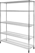 Seville Classics UltraDurable Heavy Duty NSF Solid Steel Wire Rack Storage Unit Organizer for Garage, Warehouse, Office, Restaurant, Classroom, Kitchen, 5-Tier Shelving, 60" W x 18" D