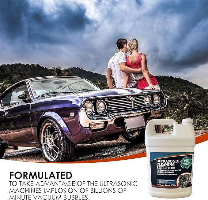 NORTHWEST ENTERPRISES Ultrasonic Cleaner Solution for Carburetors and Engine Parts. Concentrated Washing Compound for use in Ultrasonic Machines and Immersion Washers - Automotive Fluid (1 Gallon)