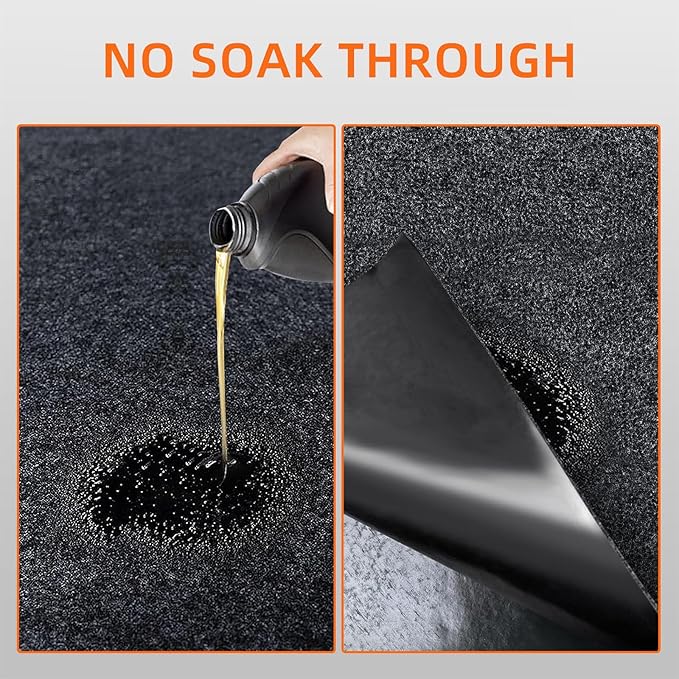 Garage mats for Floor, 8.5 x 6.6 Ft, Garage Floor mats for Under car, Oil Spill mat，Absorb Oil Quickly, Garage Carpet, Reusable, Washable, Protects Floor (3MM-PE)