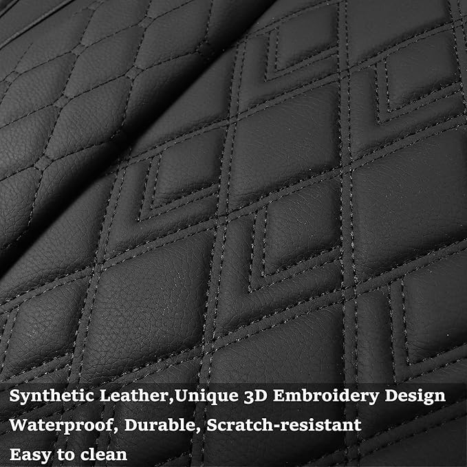 JOJOBAY Car Seat Covers for Dodge Ram 2 Pcs Front,Fit Ram 2009-2025 1500/2500/3500 Pick-up Truck,Crew,Regular,Quad,Mega Cab,Waterproof Leather Automotive Seat Covers 2 PCS Front,Black