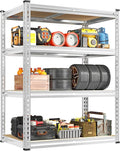 REIBII 60.05" H Storage Shelves 1840LBS Garage Shelving Heavy Duty Shelving 4 Tier Garage Shelves Adjustable Metal Shelf for Kitchen Basement Pantry Warehouse 35.45" W x 17.72" D x 60.05" H