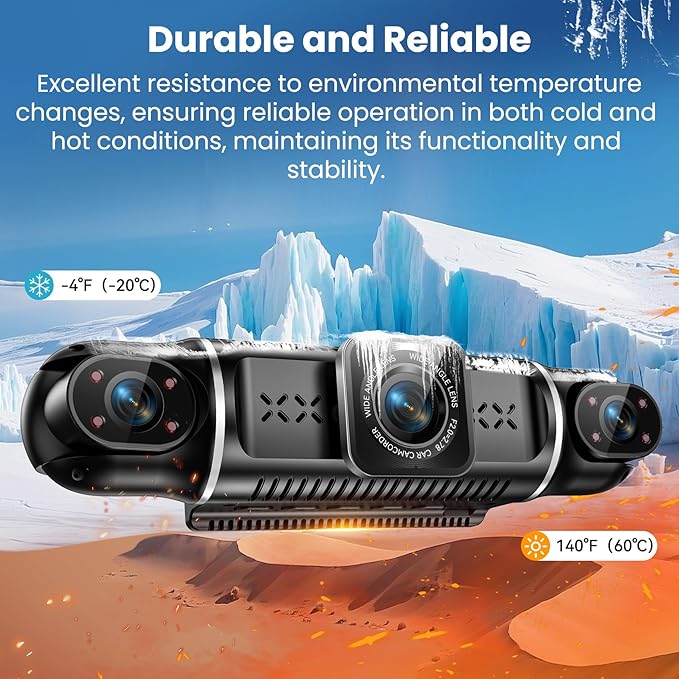 360°View 4 Channel Dash Cam, 2K+1080P Front and Rear Inside Left Right, Wireless Dash Camera for Cars, Built-in G-Sensor, IR Night Vision, 24H Parking Mode, 64GB SD Card, Loop Recording, APP Control