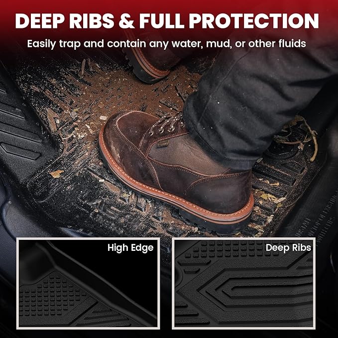 LASFIT Floor Mats & Cargo Mats for Volkswagen Taos 2022-2025(Only Fit FWD), All Weather TPE Custom Fit Floor Liners for VW Taos Accessories 1st & 2nd Row Car Mats & Trunk Mats, Easy to Clean, Black