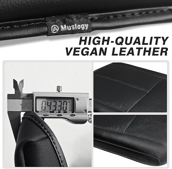 Muslogy Center Console Armrest Cover Compatible with Chevy Silverado/Tahoe & GMC Sierra/Yukon 2007-2013 Comfort Armrest Pad Arm Rest Cushion Vegan Leather Protector Regular Thick(Jump Seat ONLY)