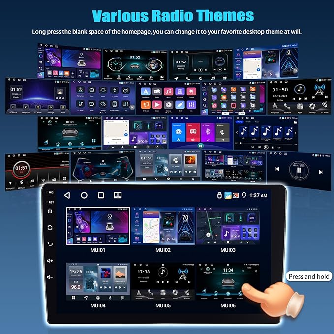 SIXTOP [4+64G] Android Car Stereo for Hyundai Tucson IX35 2010-2015 with Carplay Android Auto Mirror Link 10.1 inch Touchscreen 1280 * 720 Bluetooth 5.0 FM/RDS DSP 32EQ WiFi GPS Change Theme AI Voice
