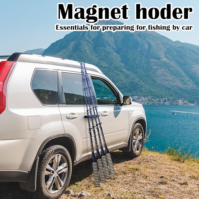 2 Pcs Magnetic Fishing Rod Holder for Car Fishing Pole Rack Vertical Rod Storage Holders for Truck Bed Boat Wall Garage Door