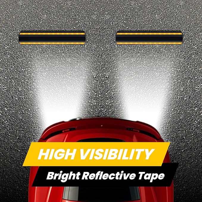 2 Pcs 18'' Heavy Duty Parking Aid for Garage, with Yellow Safety Stripes, Parking Gadgets Protects Car and Garage Walls, Parking Stopper Easy to Install 2 Packs