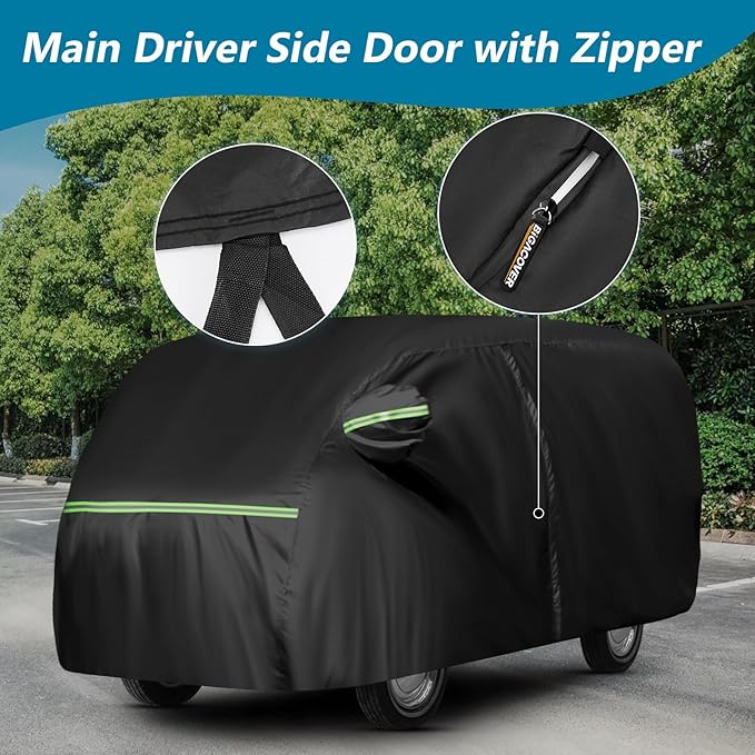 Waterproof Car Covers for 1950-1992 VW Bus T1 T2 T3, 420D Oxford Cloth Sun Heat Protection Outdoor Full Covers with Driver Side Zipper Windproof Heavy Duty All Weather for 1950-1992 VW Bus T1 T2 T3