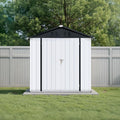 6' x 4' Outdoor Storage Shed, Sturdy Metal Building w/Lockable Doors for Garden, Backyard, Poolside and Lawn, Black+White