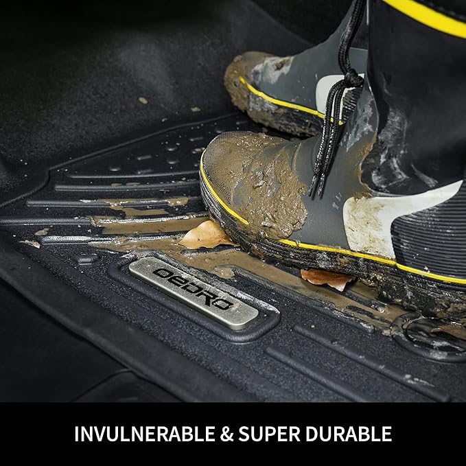 OEDRO Floor Mats for 2024-2013 Toyota 4Runner 7 Seater, Custom Fit TPE All-Weather 4Runner Car Mats Includes 1st, 2nd Row & 3rd Row Floor Liners, Black