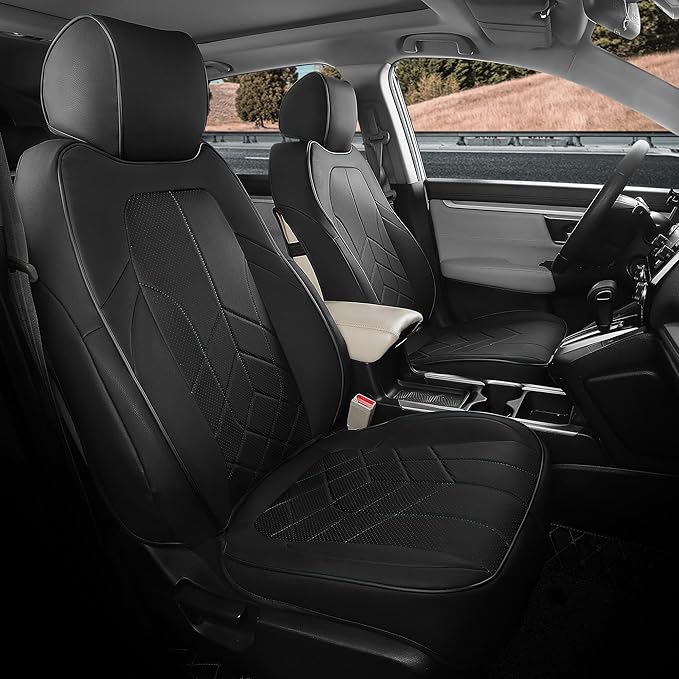 for Honda CRV Seat Covers Custom Fit 2017-2022 EXL EX LX Sport,Touring,Hybrid - Luxury Waterproof Leather Car Seat Covers Full Set - Black
