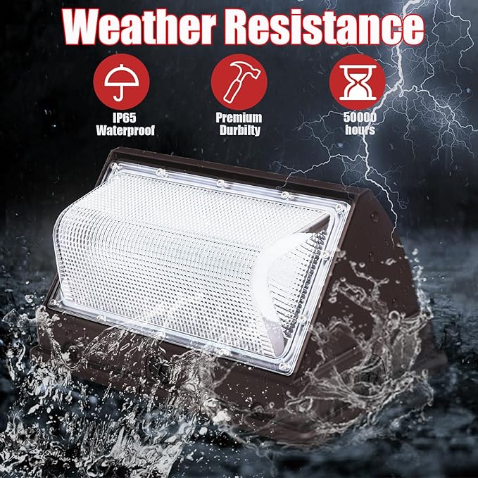 120W LED Wall Pack Lights, Extremely Bright Commercial Outdoor Wallpack, 5000K Daylight IP65 Waterproof Wall Light Exterior Security Lighting for Garage Backyard Parking Lot ﻿