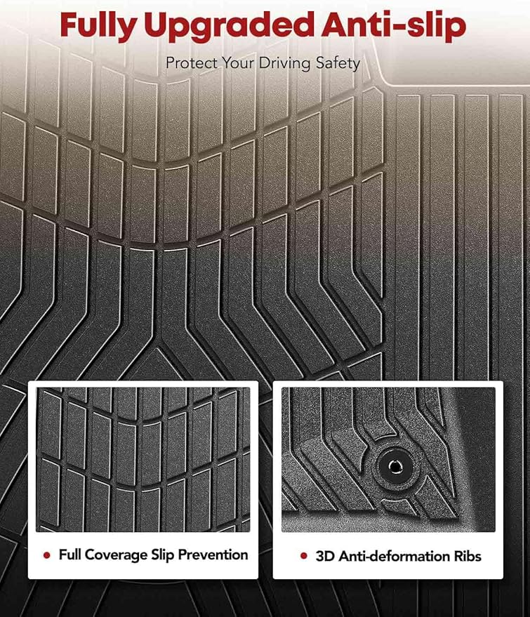 YHTAUTO Floor Mats Fit 2010-2014 Ford F-150 (SuperCrew/Crew Cab Built After 8/19/2010), TPE All Weather Floor Liner Odorless Custom Fit Car Mats, 1st 2nd Row F150 Accessories