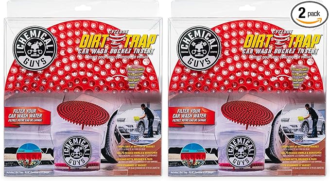Chemical Guys Cyclone Dirt Trap Car Wash Bucket Insert Red Color (2 Pack)