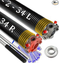 Garage Door Torsion Spring Set, Pair of 2" Electrophoresis Coated Garage Door Spring Replacement with 2 Non-Slip Winding Bars and Bearing, Minimum 16000 Cycles (.250x2x34")