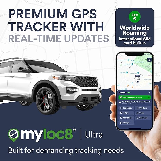 Ultra GPS Tracker for Vehicles – Rugged Waterproof GPS Locator for Cars, Trucks, Hidden Tracking Device, 4G LTE, Real-Time Updates, Long Battery Life (1 Year Subscription incl.)