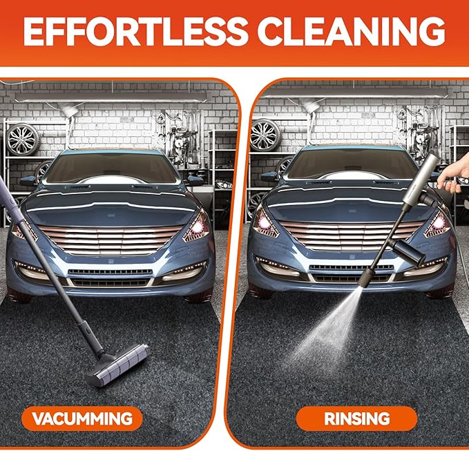 59" x 71" Heavy Duty Oil Spill Mat, Upgraded Garage Floor Mat for Under Car, 1/4" Waterproof Rubber Bottom Absorbs Oil Quickly, Washable, Reusable Oil Drip Leak Absorbent Pad