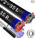 Garage Door Torsion Spring Set, Pair of 2" Electrophoresis Coated Garage Door Spring Replacement with 2 Non-Slip Winding Bars and Bearing, Minimum 16000 Cycles (.262x2x35")