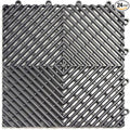 RaceDeck Free-Flow Open Rib Design, Durable Interlocking Modular Garage Flooring Tile (24 Pack), Graphite
