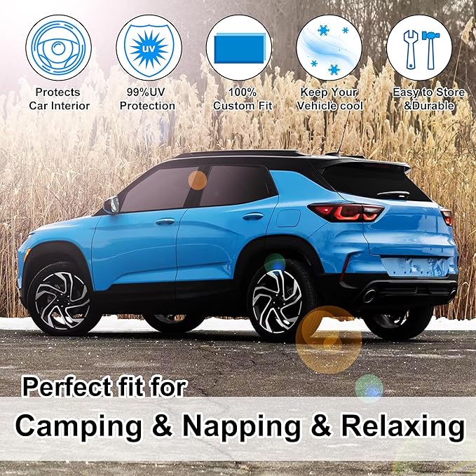 TINGLU Window Shades for Chevrolet Trailblazer 2021-2024 2025 Accessories Car Side Full Windows Rear Windshield Sun Shade Sun UV Rays & Privacy Protection for Camping,Napping 6PCS