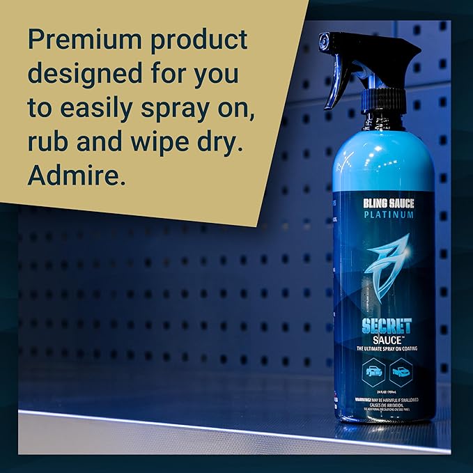 Bling Sauce Platinum: Secret Sauce, High-End Ceramic (Si02) Coat plus Surface Protection with High Gloss Shine, 24oz, for Painted Surfaces, Cars, Trucks, Motorcycles