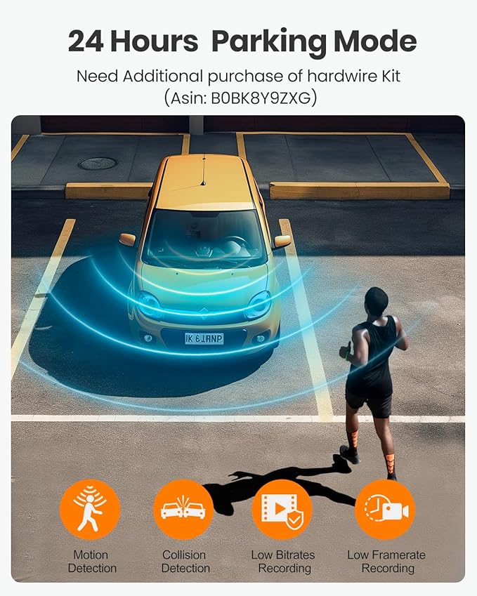4K Dash Cam Front and Rear, Built-in WiFi GPS, 3.3"IPS Screen, HDR Night Vision Car Dash Camera, for App Control, G-Sensor, Loop Recording, Accident Record, Parking Monitor, Support 512GB Max
