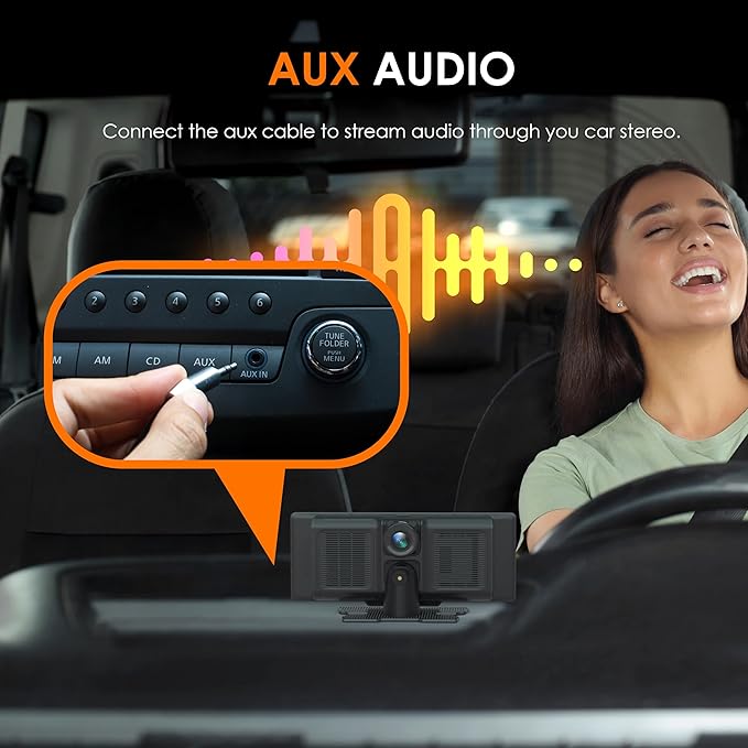 CPDuo Pro - 10.26" 4K Dash Cam with Wireless CarPlay & Android Auto, Touchscreen, GPS, Bluetooth, WDR, Night Vision, 170° Wide, Parking Mode