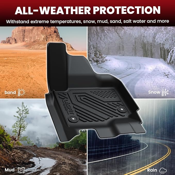 LASFIT Floor Mats & Cargo with Backrest Mat for Ford Expedition Max & Lincoln Navigator L 7 Seats 2025 (Not fit 8 Seats),Costom Fit All Weather Protection TPE Easy Clean Floor Liners,Full Set,Black