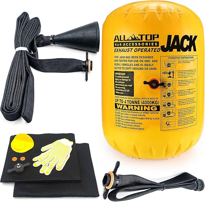 ALL-TOP Off-Road Exhaust Air Jack, 31inch Lift 8800Lbs Capacity, Inflatable Soft Jack for Low Clearance, fits Air Compressor & Exhaust