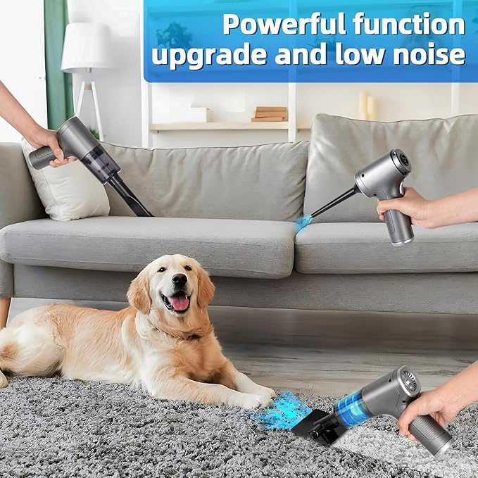 Handheld Car Vacuum Cleaner Cordless, High-Power Brushless 20000PA Mini Hand Held Vacuum Cleaner with 8 Multi-Functional Nozzle & 2 Replaceable Filters, Portable Car Vacuum for Office Pet Hair