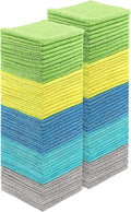 HOMEXCEL Microfiber Cleaning Cloths 100 Pack, Highly Absorbent Microfiber Towels, Lint & Scratch-Free Cleaning Rags for House, Kitchen and Car, Multi-Color Microfiber Towels for Car 11.5 x 11.5 inch
