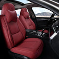 Front Seat Covers, 2 Pieces Universal Seat Covers for Cars, Waterproof Leather Auto Seat Protectors with Head Pillow, Car Seat Cushions Fit for Most Sedans SUV Pick-up Truck, Wine Red