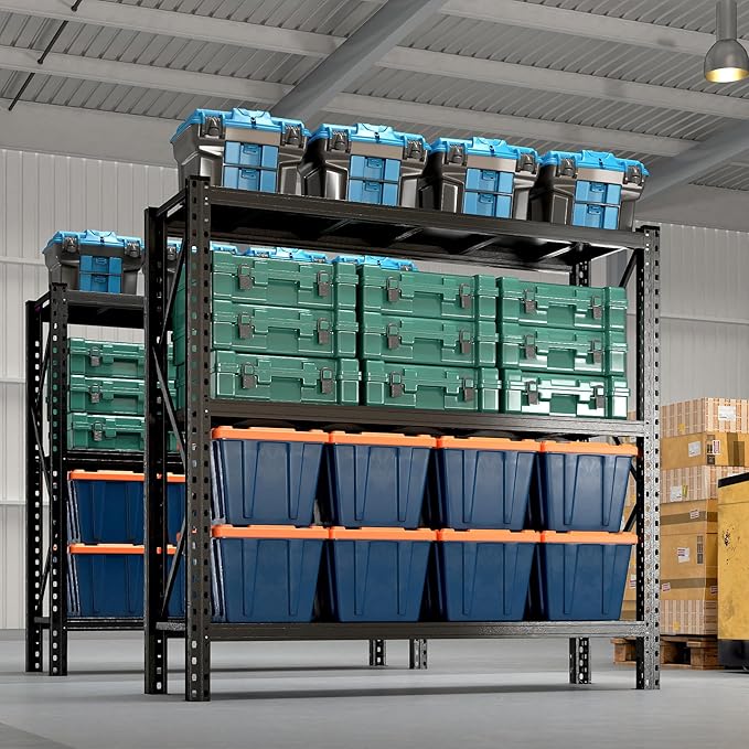 Heavy Duty 5-Tier Metal Shelving Unit with Adjustable Heights - 67" W x 63" H x 19.6" D, 4500 lbs Load Capacity - Industrial Garage Storage Solution for Workshop, Basement, and Home Organization