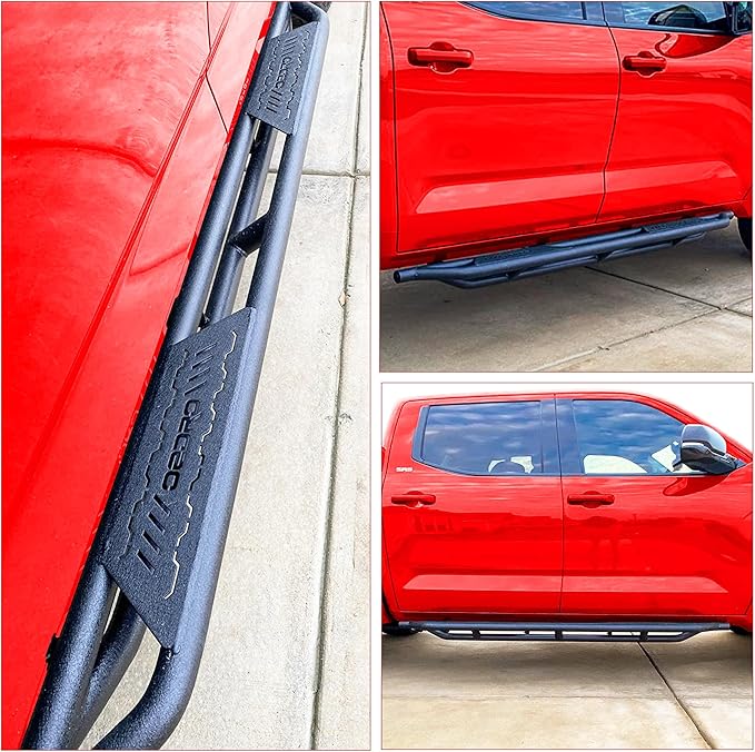 OEDRO Running Boards Compatible with 2019-2025 Chevy Silverado/GMC Sierra 1500, 2020-2025 2500HD 3500HD Crew Cab(Excl. 2019 1500 LD/Limited), Bolt-on Side Steps Steel Nerf Bars